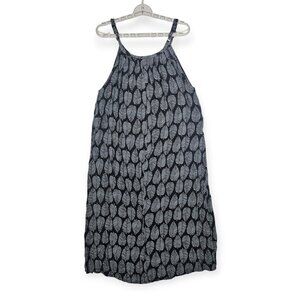 Black & White Leaf Print Maxi Dress - Women's S/M (Estimated) - Balloon Hemdd